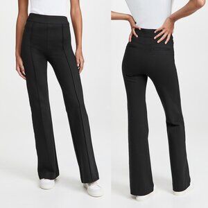 Spanx Women's Pleated Elastic Waist Pullover High Rise Flare Pants Size XS Black
